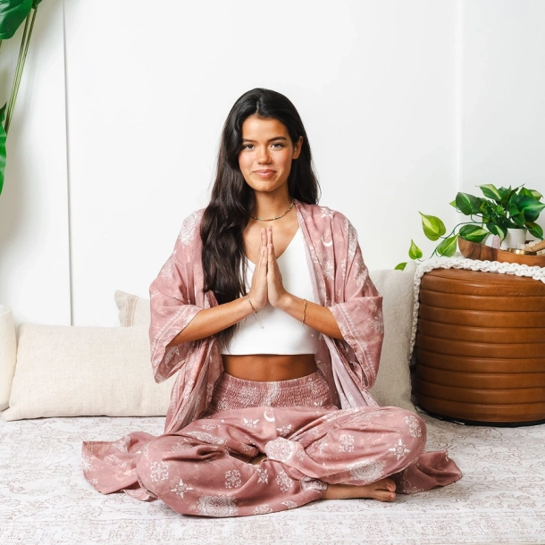 Kimono Dusty Rose Lotus Moon