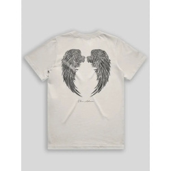 Angel Wings Faded Rocker T-Shirt - Faded Bone