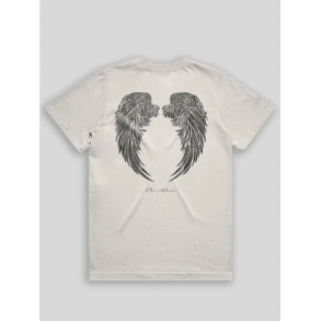 Angel Wings Faded Rocker T-Shirt - Faded Bone