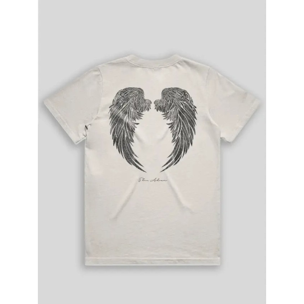 Angel Wings Faded Rocker T-Shirt - Faded Bone