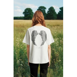 Angel Wings Faded Rocker T-Shirt - Faded Bone