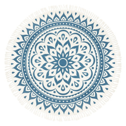 Sonic Energy Meditation Rug, Navy Blue