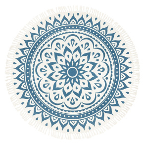 Sonic Energy Meditation Rug, Navy Blue