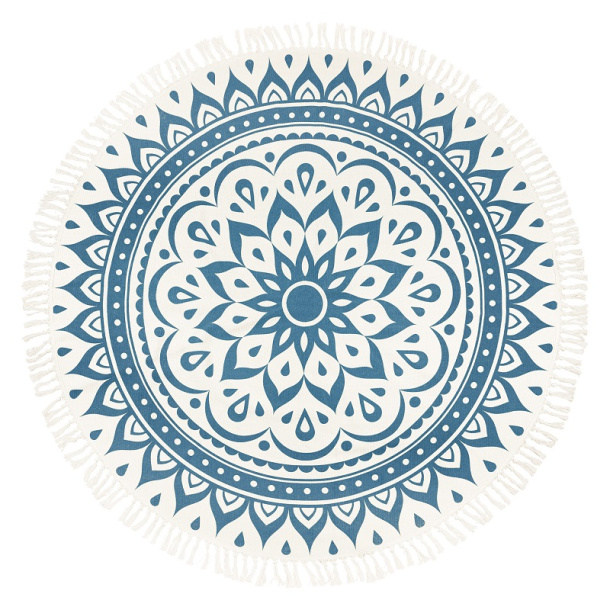 Sonic Energy Meditation Rug, Navy Blue