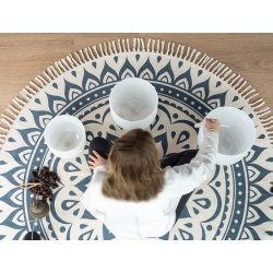 Sonic Energy Meditation Rug, Navy Blue