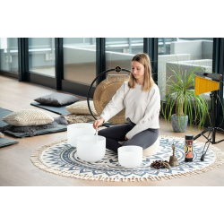 Sonic Energy Meditation Rug, Navy Blue