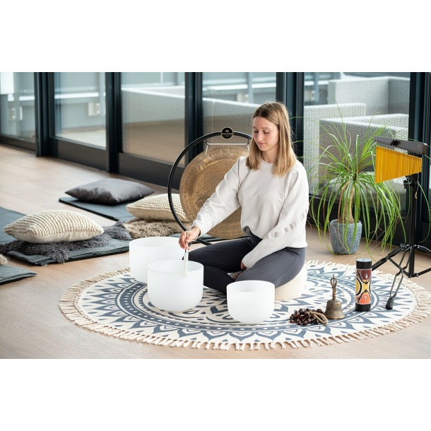 Sonic Energy Meditation Rug, Navy Blue