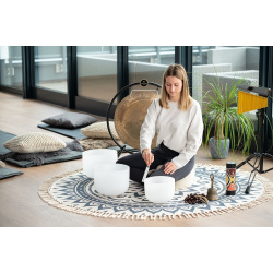 Sonic Energy Meditation Rug, Navy Blue