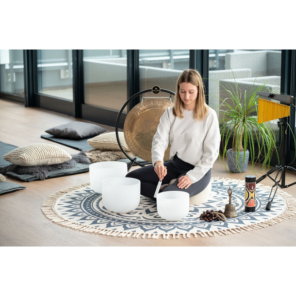 Sonic Energy Meditation Rug, Navy Blue
