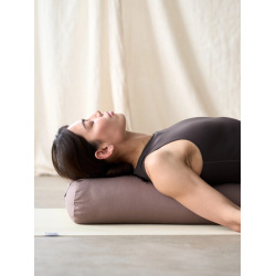 Bolster Rund - kologisk bomull, Deep Taupe