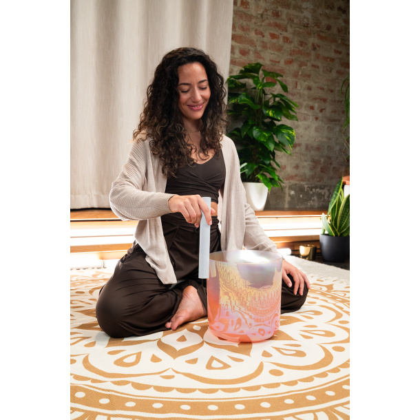 Flower of Life Essence Crystal Sing. Bowl 9'' - 128 hz, C3