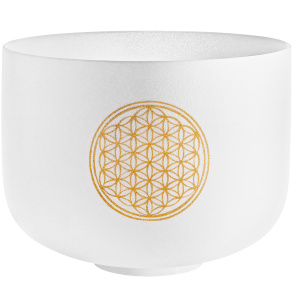Crystal Singing Bowl Planetary Tuned 10�/ Flower of Life 