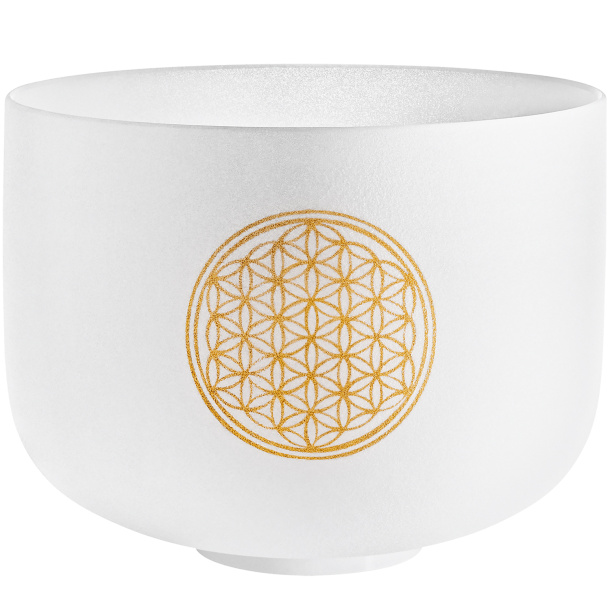 Crystal Singing Bowl Planetary Tuned 10�/ Flower of Life 