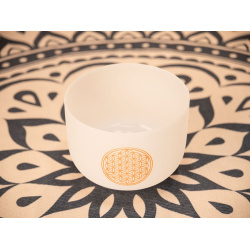 Crystal Singing Bowl Planetary Tuned 10�/ Flower of Life 