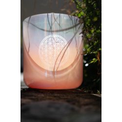 Flower of Life Essence Crystal Sing. Bowl 9'' - 128 hz, C3