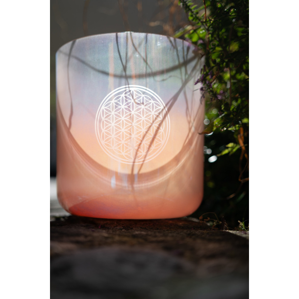 Flower of Life Essence Crystal Sing. Bowl 9'' - 128 hz, C3