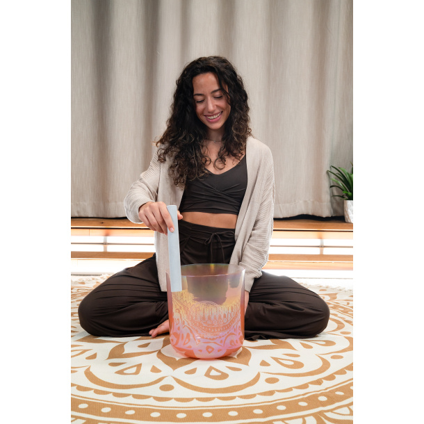 Flower of Life Essence Crystal Sing. Bowl 9'' - 128 hz, C3