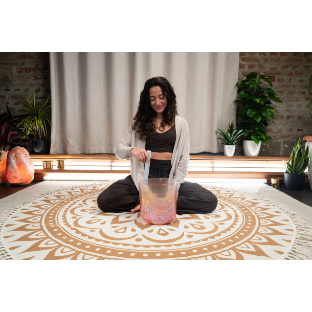 Flower of Life Essence Crystal Sing. Bowl 9'' - 128 hz, C3