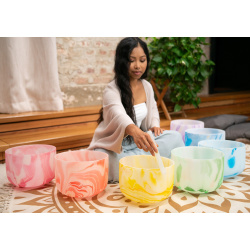 Marble Crystal Singing Bowl Chakra Set 