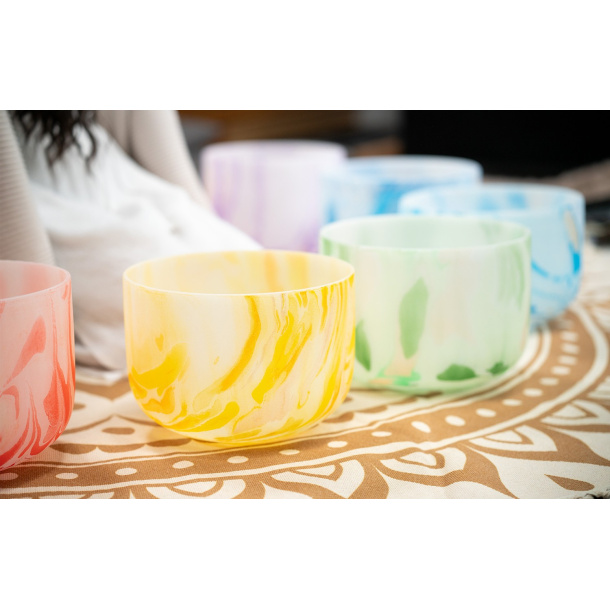 Marble Crystal Singing Bowl Chakra Set 