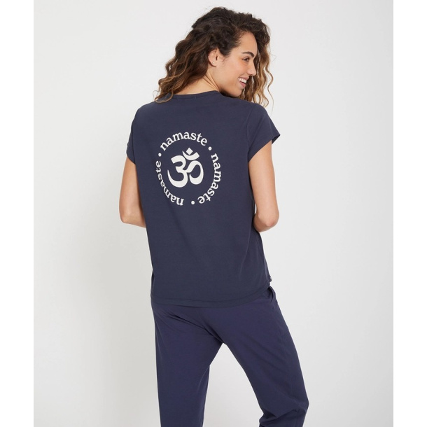 T-shirt Namaste kologisk, Marinebl, str L