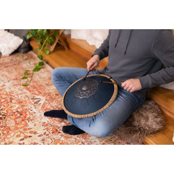 Octave Steel Tongue Drum, D Amara, Engraved, Navy