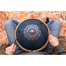 Octave Steel Tongue Drum, D Amara, Engraved, Navy