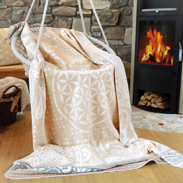 Mandala Pledd, beige