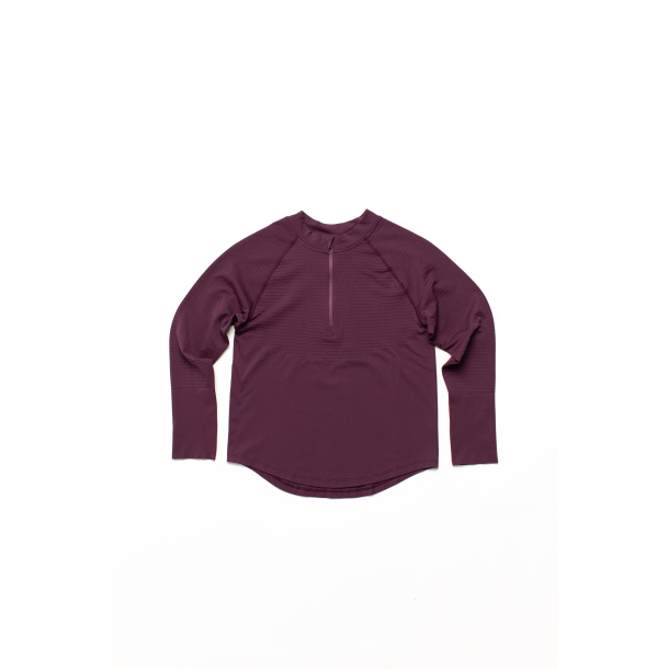 Halv-Zip Longsleeve - Aubergine 