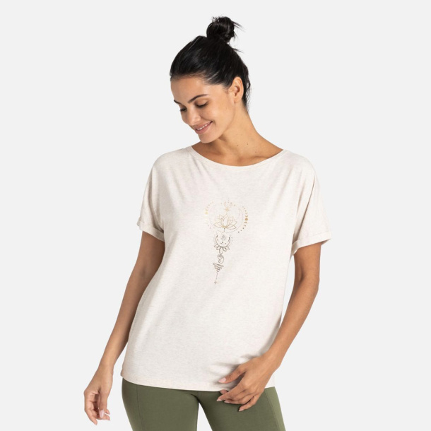 T-shirt "Eka Padma", kologisk, sand/melange