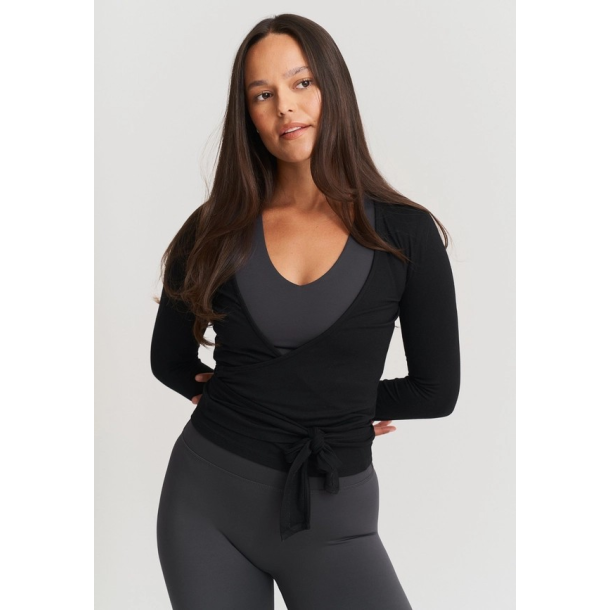 Soft Ballet Wrap Top - Black