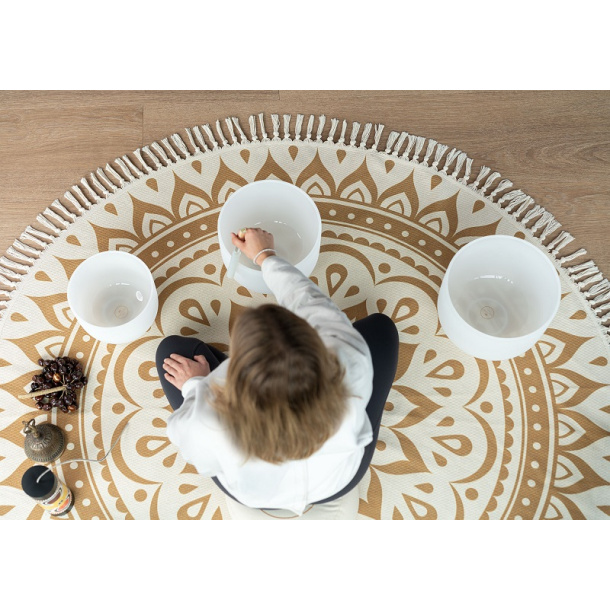 Sonic Energy Meditation Rug, Vintage Gold