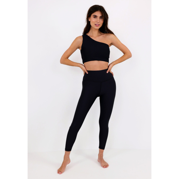 One shoulder Yoga Top - Black