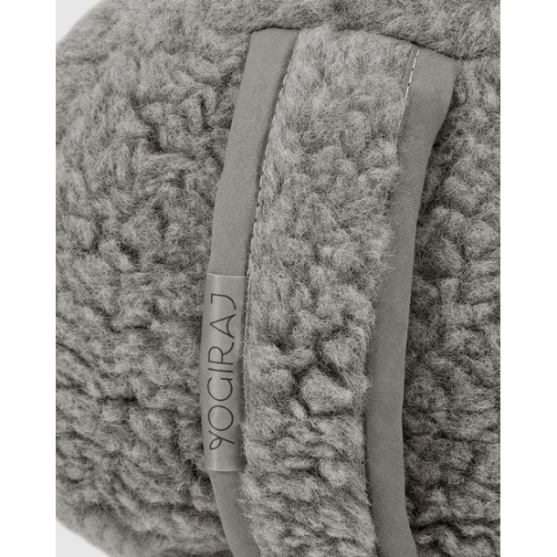 Yogabolster rund i ull, Silver Grey