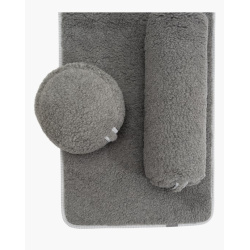 Yogabolster rund i ull, Silver Grey