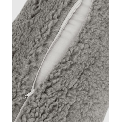 Yogabolster rund i ull, Silver Grey