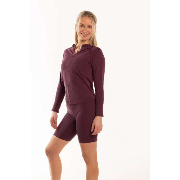 Halv-Zip Longsleeve - Aubergine 