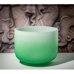 Meinl Sonic Energy Crystal Singing Bowl 11", Frosted, Note F, Heart Chakra, Green