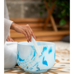 Marble Singing Bowl 10", Note G4, Throat Chakra