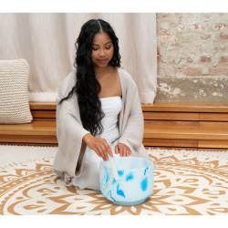 Marble Singing Bowl 10", Note G4, Throat Chakra