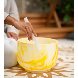 Marble Singing Bowl 10", Solarplex Chakra 