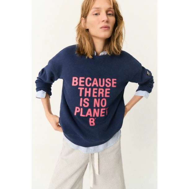 Sweatshirt "Becaus there is no planet B" - Blue Indigo, str S