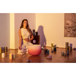 Meinl Sonic Energy Crystal Singing Bowl 14", Frosted, Note C, Root Chakra, Red