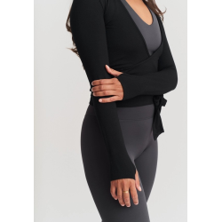Soft Ballet Wrap Top - Black