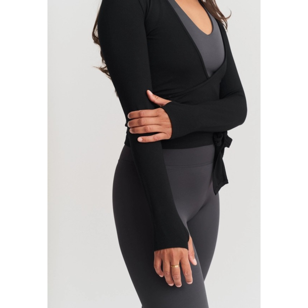 Soft Ballet Wrap Top - Black